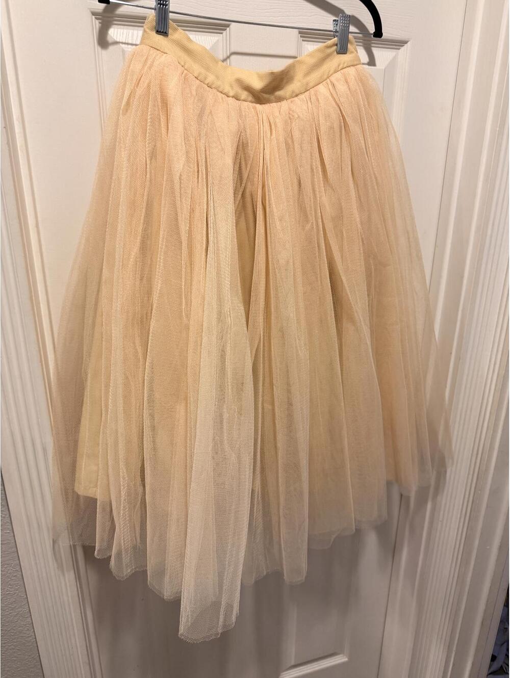 The Kemist - Designer Beige/Apricot NARA Tulle Skirt - UK 12 - US 6